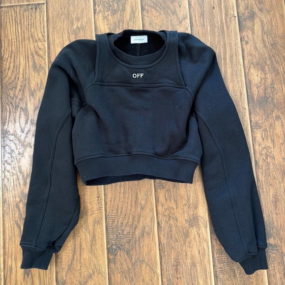 Off-White Jackets & Blazers - The Off-White Black Layered Cropped Sweatshirt
